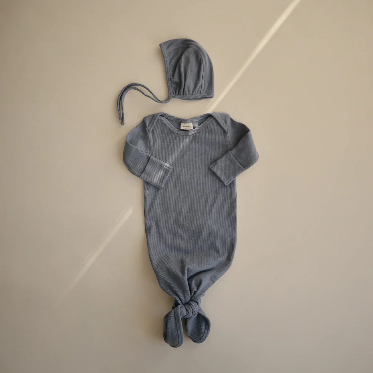 Mushie Ribbed Baby Bonnet - Image 12